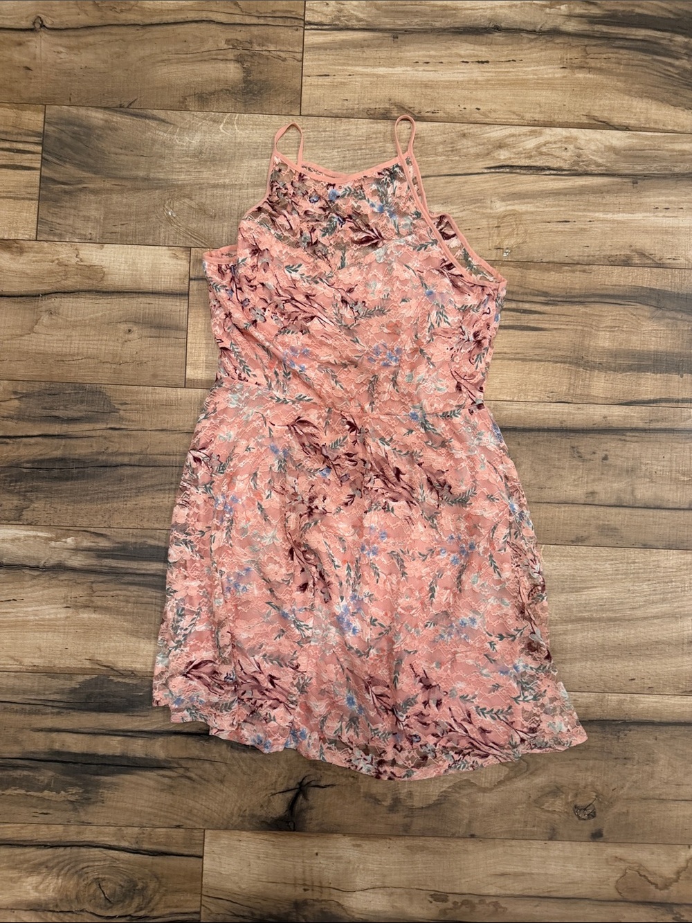 Lily Rose Coral Pink Floral Mini Dress